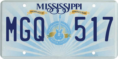 MS license plate MGQ517