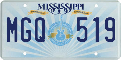 MS license plate MGQ519