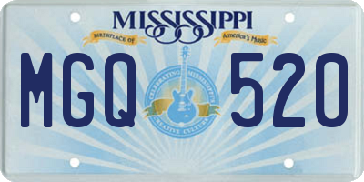 MS license plate MGQ520