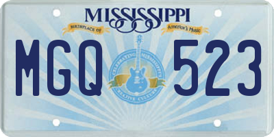 MS license plate MGQ523