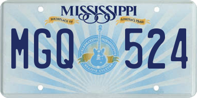 MS license plate MGQ524