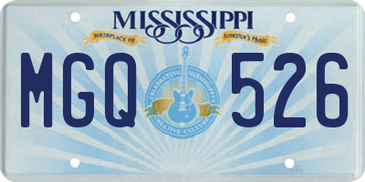 MS license plate MGQ526
