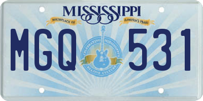 MS license plate MGQ531