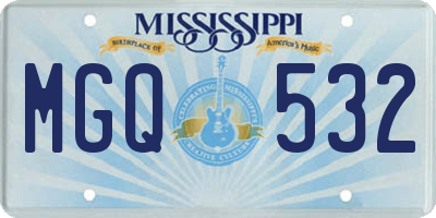 MS license plate MGQ532