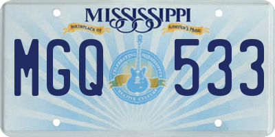 MS license plate MGQ533