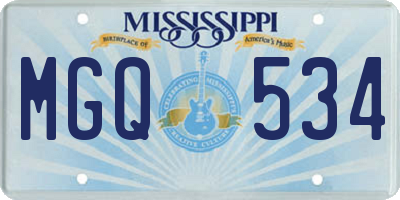 MS license plate MGQ534