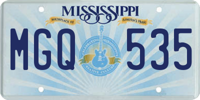 MS license plate MGQ535
