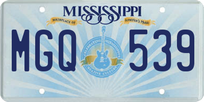 MS license plate MGQ539