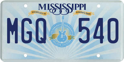 MS license plate MGQ540