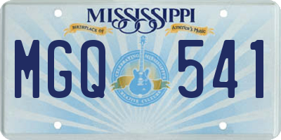 MS license plate MGQ541