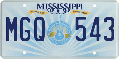 MS license plate MGQ543