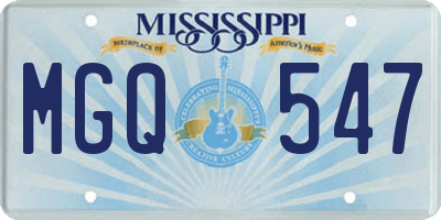 MS license plate MGQ547