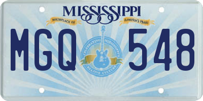 MS license plate MGQ548