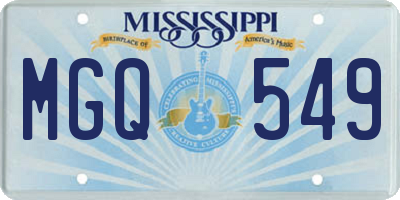 MS license plate MGQ549