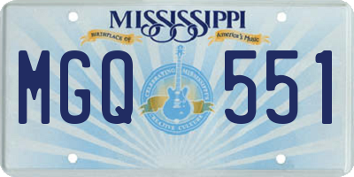 MS license plate MGQ551