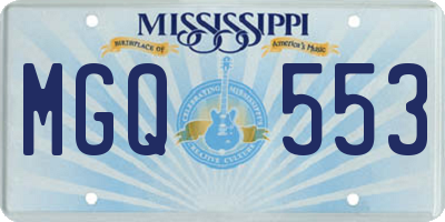 MS license plate MGQ553