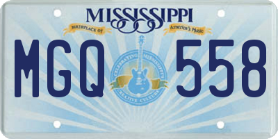 MS license plate MGQ558
