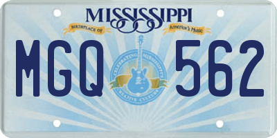 MS license plate MGQ562