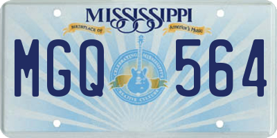 MS license plate MGQ564