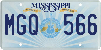 MS license plate MGQ566