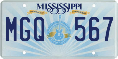 MS license plate MGQ567