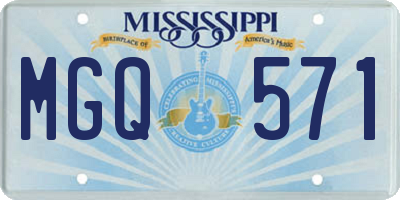 MS license plate MGQ571