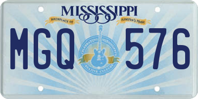 MS license plate MGQ576