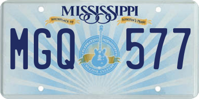 MS license plate MGQ577