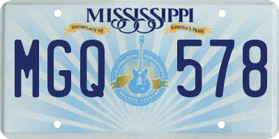 MS license plate MGQ578