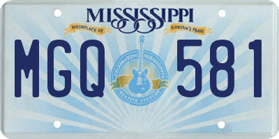 MS license plate MGQ581