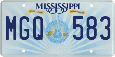 MS license plate MGQ583