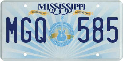 MS license plate MGQ585