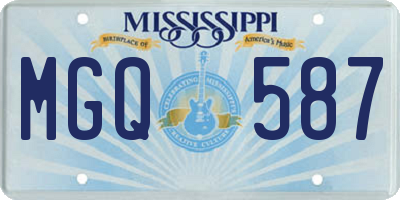 MS license plate MGQ587