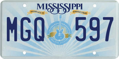 MS license plate MGQ597