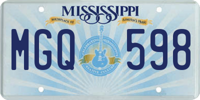 MS license plate MGQ598