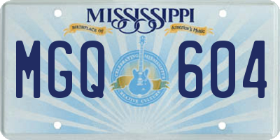 MS license plate MGQ604