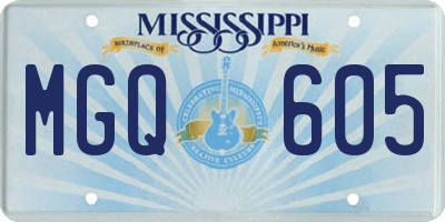MS license plate MGQ605