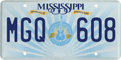 MS license plate MGQ608