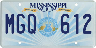 MS license plate MGQ612