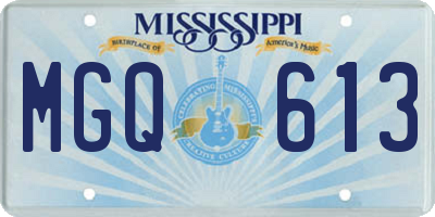 MS license plate MGQ613