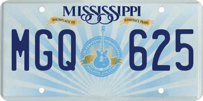 MS license plate MGQ625