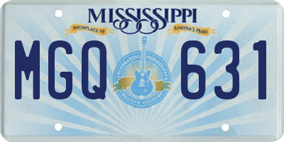 MS license plate MGQ631