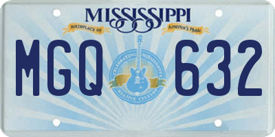 MS license plate MGQ632