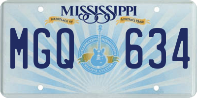 MS license plate MGQ634