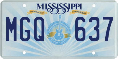 MS license plate MGQ637