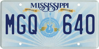 MS license plate MGQ640
