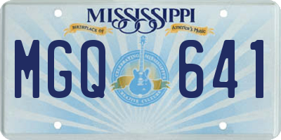 MS license plate MGQ641