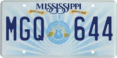 MS license plate MGQ644