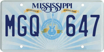 MS license plate MGQ647