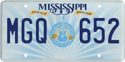 MS license plate MGQ652